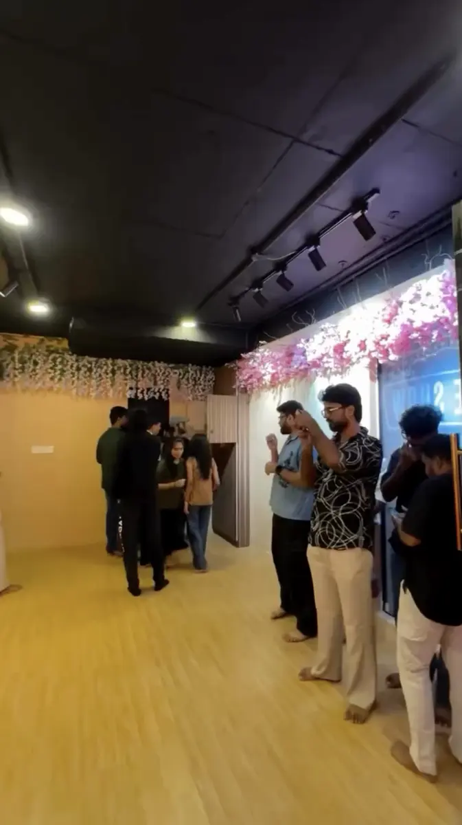 Groups gathering in the lobby before a show